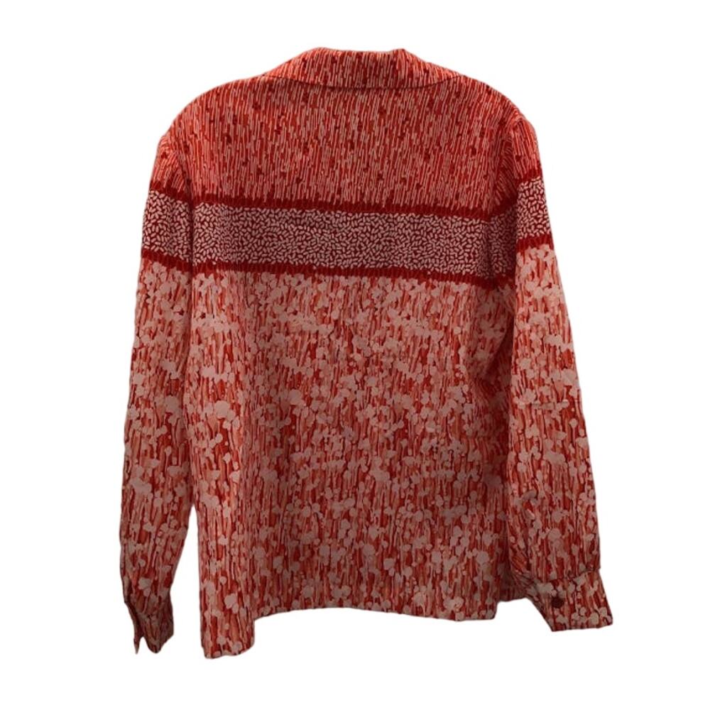 Pykettes Vintage Blouse Red Buttonup Large Long S… - image 2